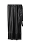 Black Vegan Leather Fringe Midi Jaspre Skirt