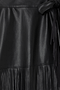 Black Vegan Leather Fringe Midi Jaspre Skirt