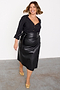 Black Vegan Leather Jaspre Skirt Petite
