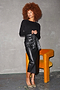 Black Vegan Leather Jaspre Skirt Petite