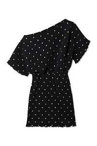 Thumbnail for Black Plisse Mini Tilly Dress