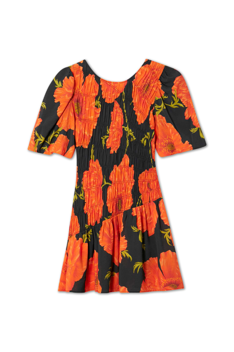 Black Poppy Mini Nara Dress
