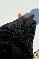 Thumbnail for caption_Model wears Black Sequin Maxi Jaspre Wrap Skirt in UK size 10/ US 6