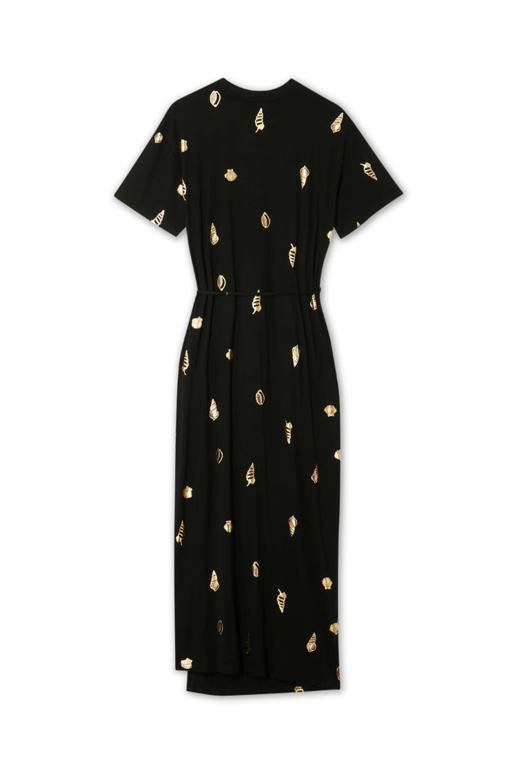 Black Shell Midi Leia Dress Petite