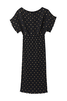 Thumbnail for Black Tilly Plisse Dress with Gold Fleck Petite