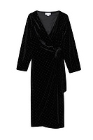 Thumbnail for Black Velvet Midi Vienna Dress Petite