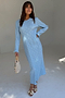 Blue Plisse Chloe Dress