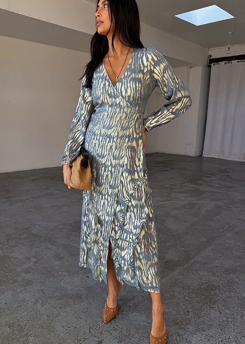 Blue Lottie Wrap Dress