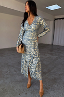 Thumbnail for caption_Model wears Blue Lottie Wrap Dress in UK size 8/ US 4