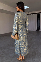 Thumbnail for caption_Model wears Blue Lottie Wrap Dress in UK size 8/ US 4
