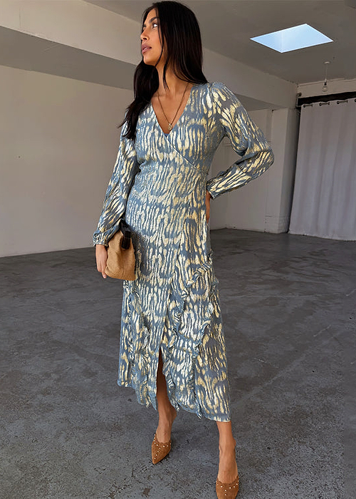 Blue Lottie Wrap Dress
