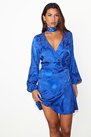 Thumbnail for caption_Model wears Blue Key To The Heart Mini Vienna Dress in UK size 10/ US 6