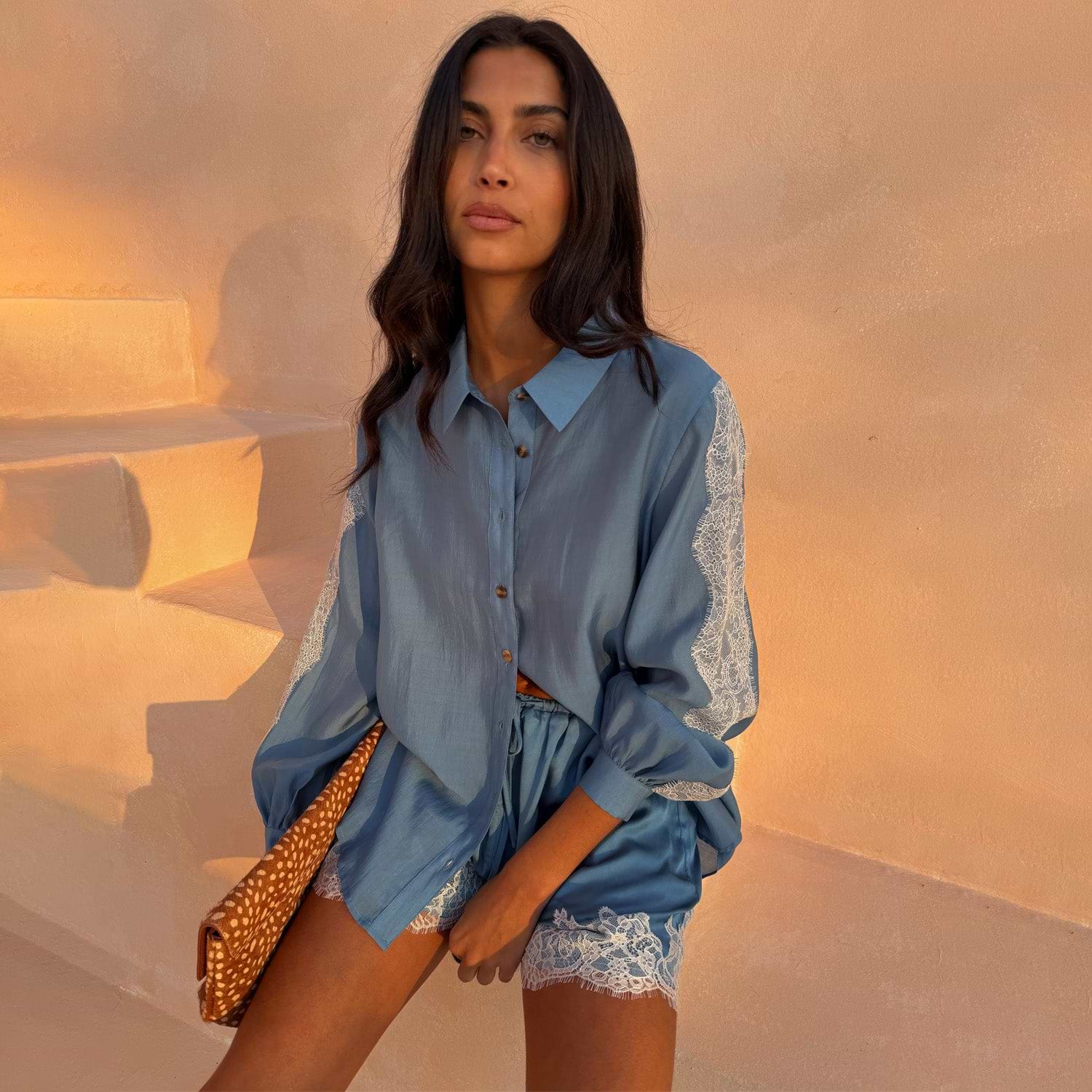 Blue Lace Marley Shirt – Never Fully Dressed