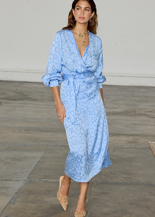 Sky Blue Jacquard Vienna Dress Petite