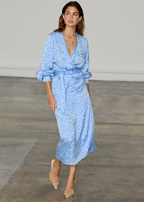 Sky Blue Jacquard Vienna Dress Petite