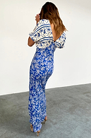 Thumbnail for caption_Model wears Blue Mosaic Elodie Dress in UK size 10/ US 6