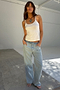 Blue Scallop Detail Jeans Petite