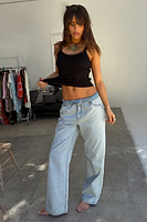 Thumbnail for Blue Scallop Detail Jeans Petite