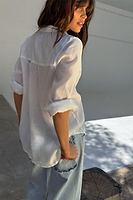 Thumbnail for Blue Scallop Detail Jeans Petite