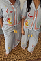 Blue Stripe Embroidered Pyjamas