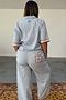 Blue Stripe Embroidered Pyjamas