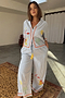 Blue Stripe Embroidered Pyjamas