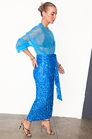 Thumbnail for Blue Sequin Jaspre Wrap Skirt