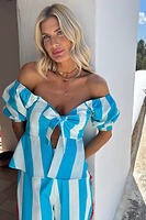 Thumbnail for Model wearing Blue Stripe Kiki Top