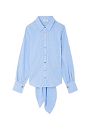 Thumbnail for Blue Stripe Tie Back Shirt