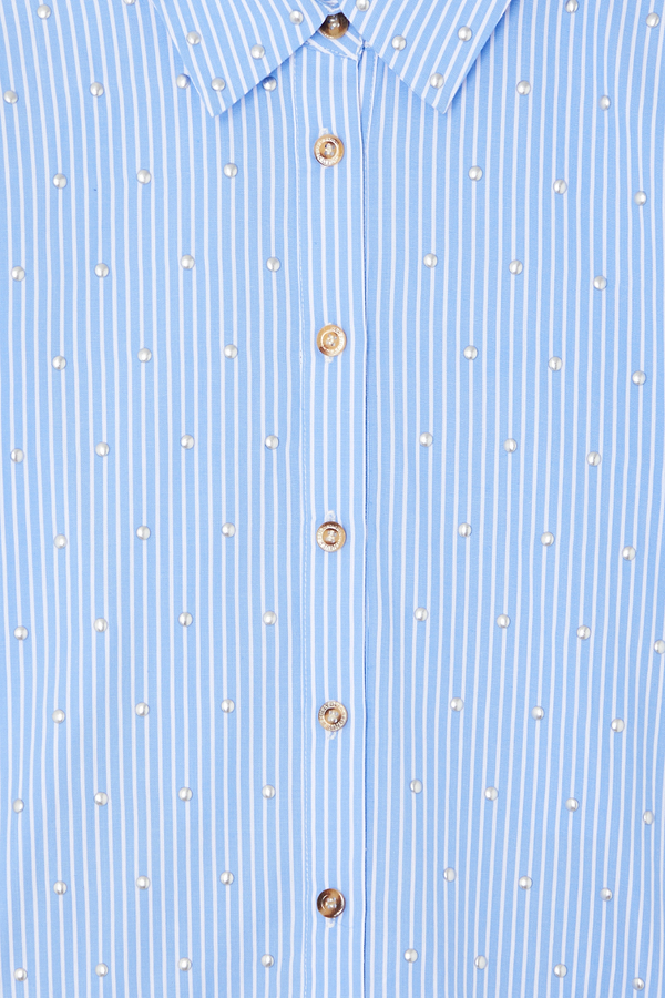 Blue Stripe Tie Back Shirt – Never Fully Dressed