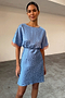 Blue Jacquard Mini Thea Dress Petite
