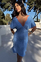 Blue Jacquard Mini Thea Dress Petite