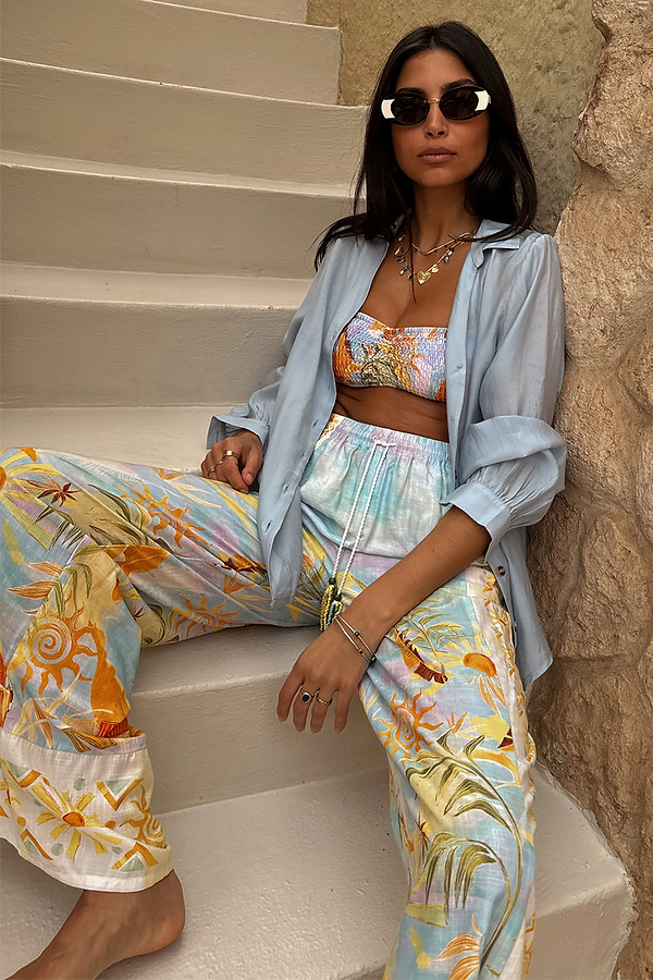 Blue Tropical Trouser