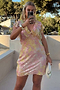 Pink Boho Mini Tilda Dress