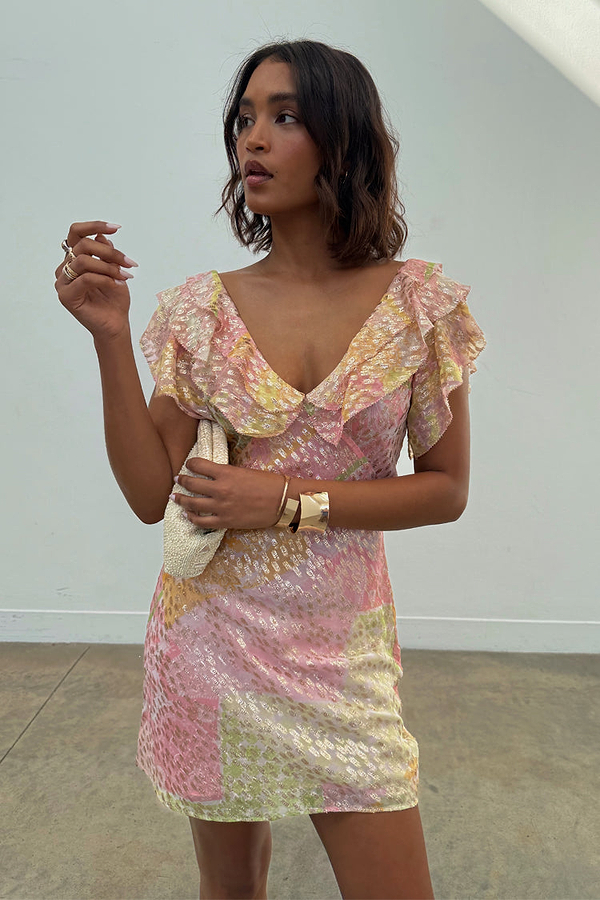 Pink Boho Mini Tilda Dress