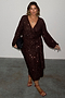 Chocolate Sequin Vienna Dress Petite