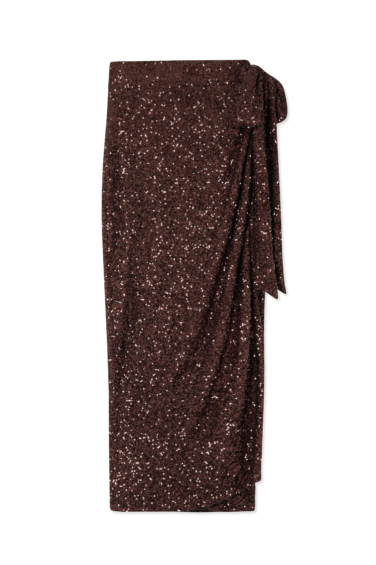 Chocolate Sequin Jaspre Skirt