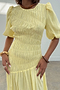 Butter Yellow Shirred Nara Dress