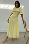 Butter Yellow Shirred Nara Dress
