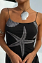 Black Seashell Mesh Cami Dress