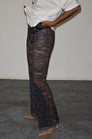 Thumbnail for caption_Model wears Charcoal Lace Trousers in UK size 8/ US 4