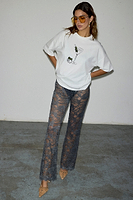 Thumbnail for caption_Model wears Charcoal Lace Trousers in UK size 8/ US 4