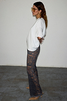 Thumbnail for caption_Model wears Charcoal Lace Trousers in UK size 8/ US 4