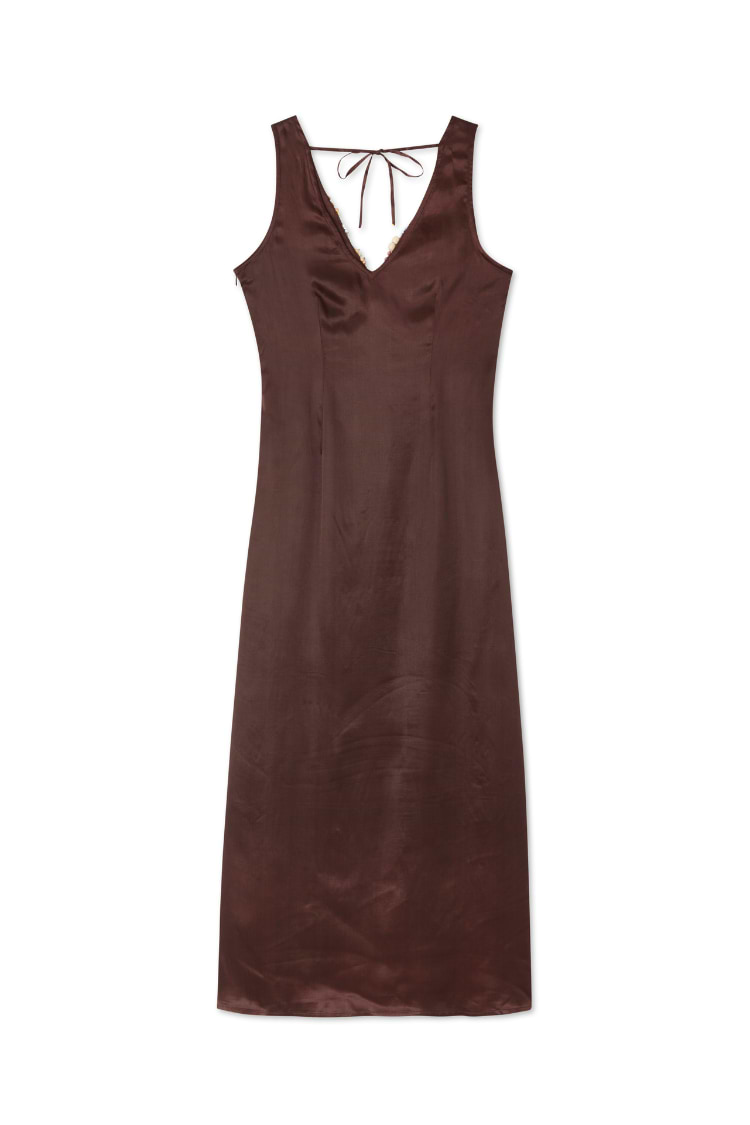 Chocolate Beaded Allegra Dress