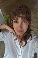Thumbnail for Chocolate Crochet Beanie
