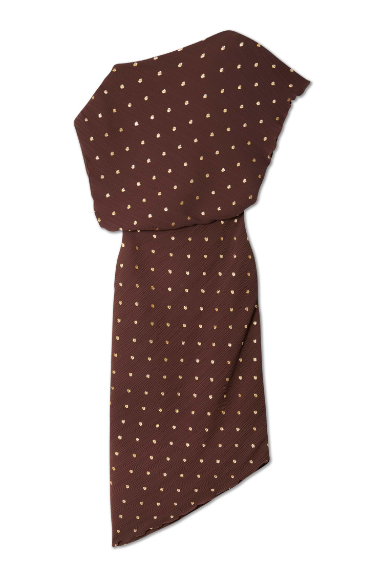 Chocolate Plisse Desiree Dress