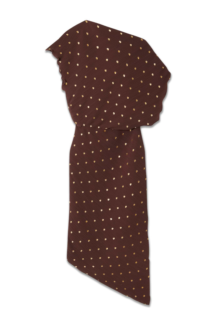 Chocolate Plisse Desiree Dress Petite