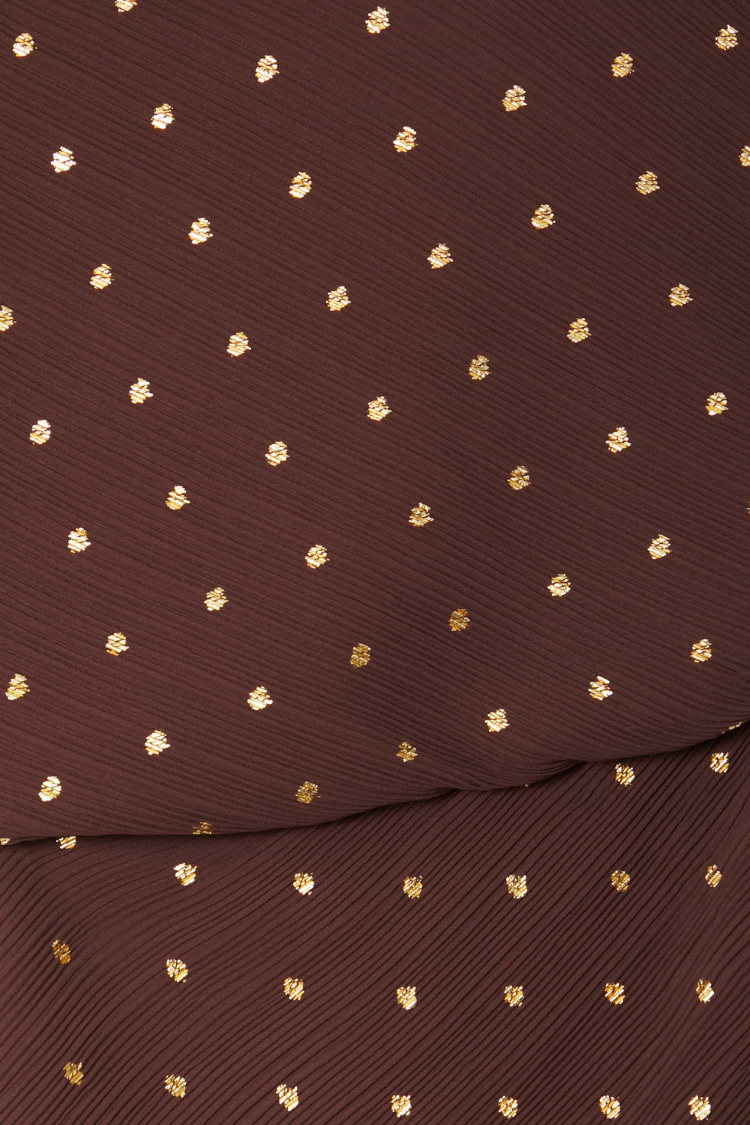 Chocolate Plisse Desiree Dress