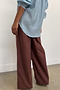 Brown Cotton Linen Demi Trouser