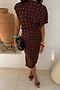 Chocolate Plisse Desiree Dress